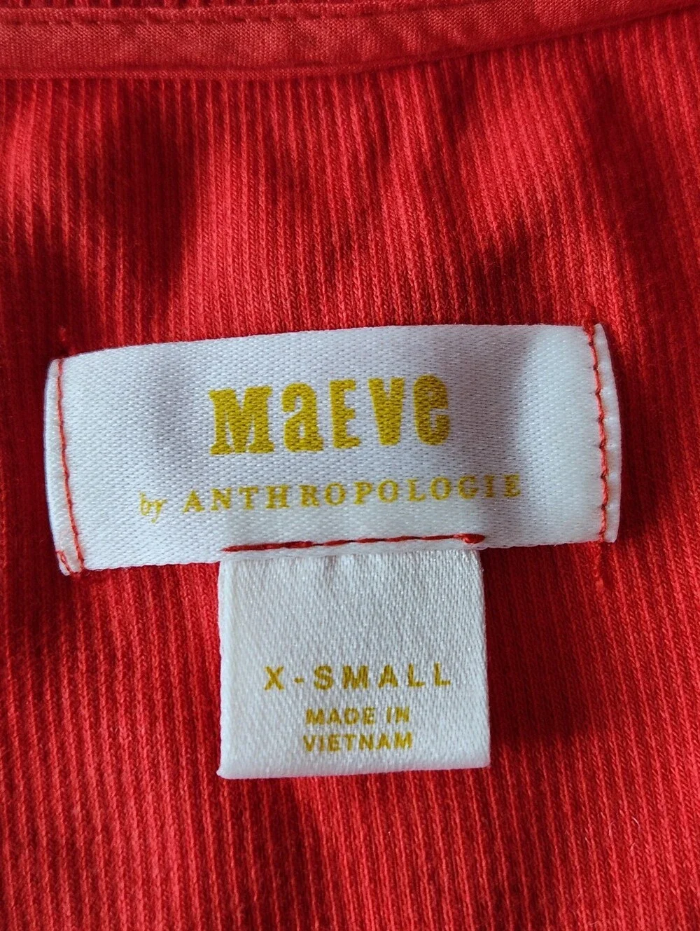 Anthropologie By Maeve Lace Sleeve Orange Red Top XS